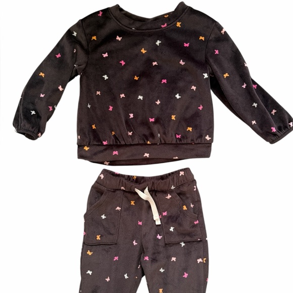 Butterfly Patterned Kids Sweatshirt - Picture 2 of 6